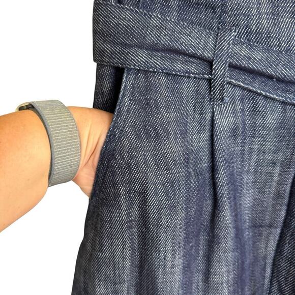 Anna Maria Paletti Skirt Denim Jean Belt Made In Italy 10 Short Pockets Preppy - Picture 2 of 7